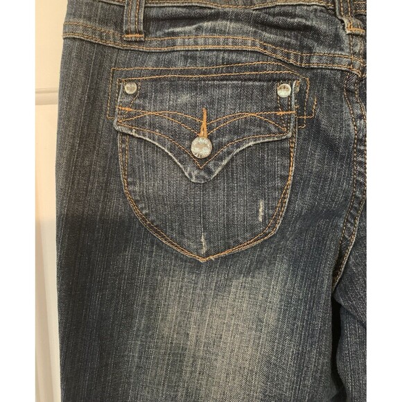 ZD Jeans Women’s Premium Size 13 Flare Blue Dark Denim Pockets Stretch Denim - Picture 3 of 13